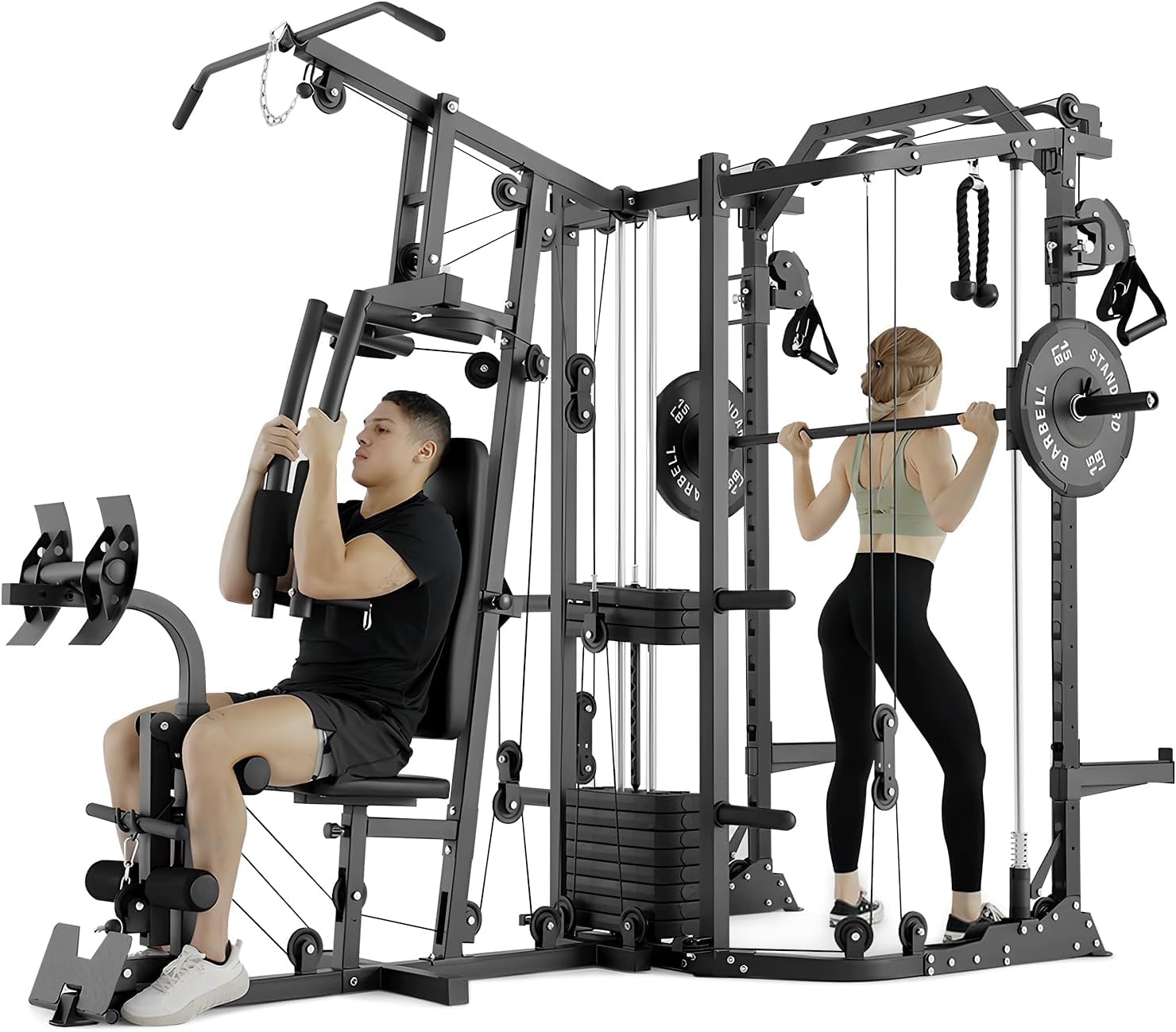 Home Gym All In One - Máquina SmithΔ de Estação Dupla, Estação