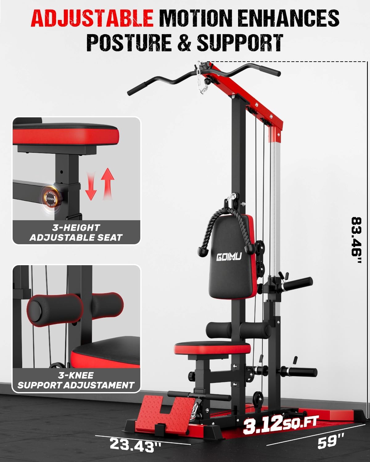 Máquina de Cabo para Puxada LA - Home Gym Lat Pulldown Machine avaliação e preço