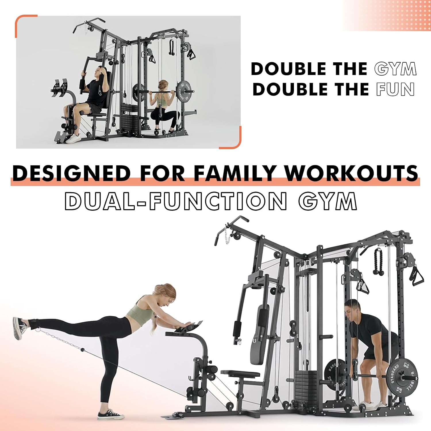 Máquina SmithΔ de Estação Dupl - Home Gym All In One avaliação e preço