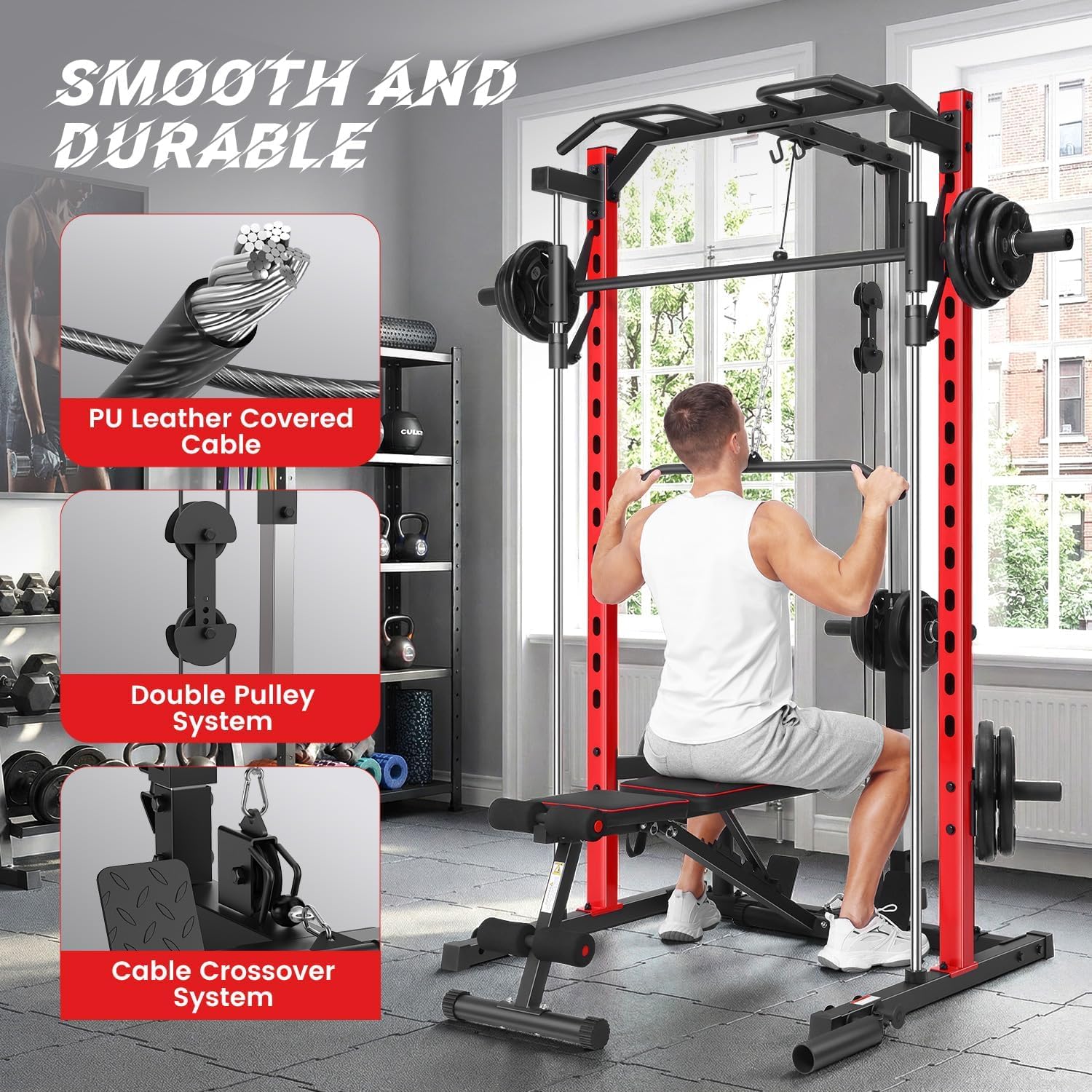 Máquina Smith Multifuncional c - Home Gym Lat Pulldown Machine avaliação e preço